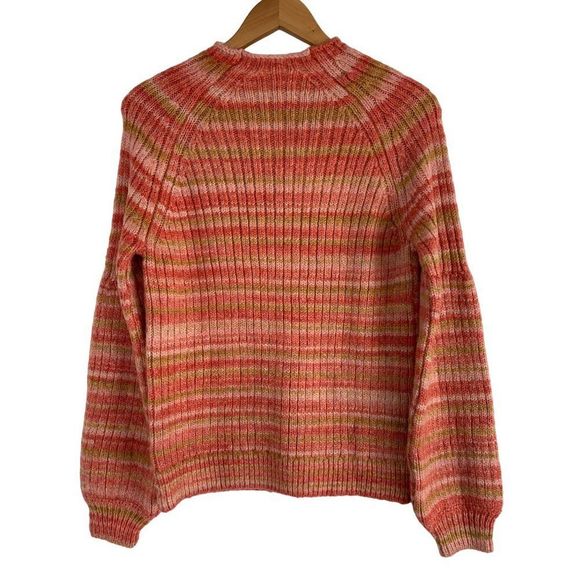 t. la Anthro Drea Raglan Stripe Space Dye Sweater Top Pullover Medium 6345 NWT - Picture 12 of 15